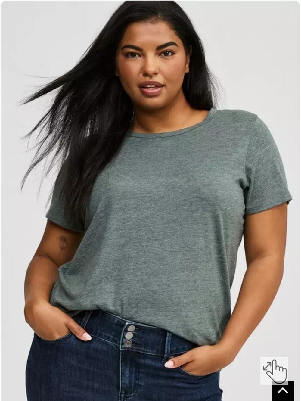 Torrid Everyday Signature Jersey Crew Tee Short Sleeve Darkest Spruce Size 0/12
